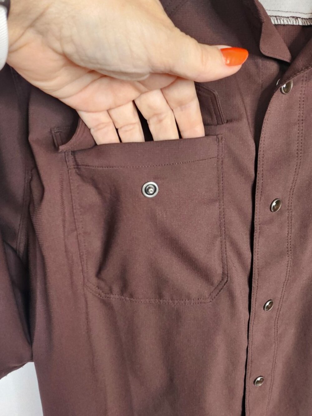 AriatTEK | Snap Shirt Lightweight Western | Brown | Size M - Picture 4 of 14